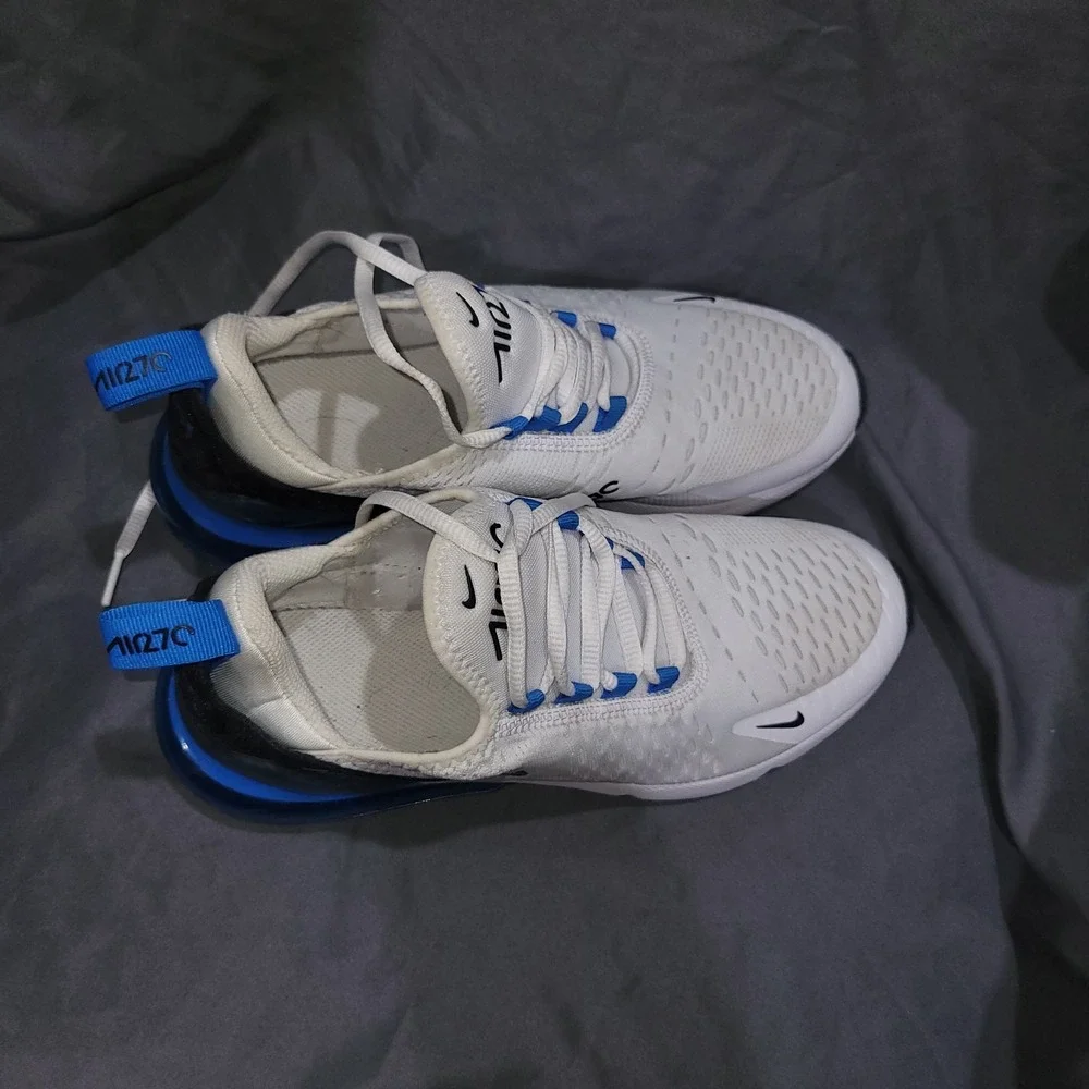 Size 6Y-Nike Air Max 270 GS 'White Photo Blue' 943345-112 (Womens 7)